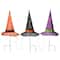 23" Multicolor LED Witch Hat Halloween Garden Stakes